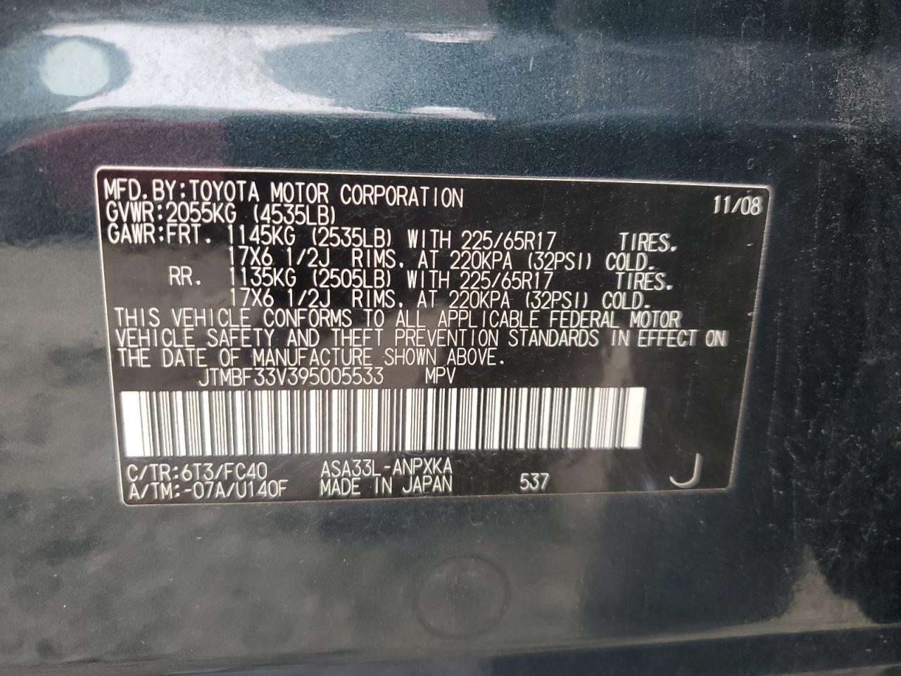 2009 TOYOTA RAV4
