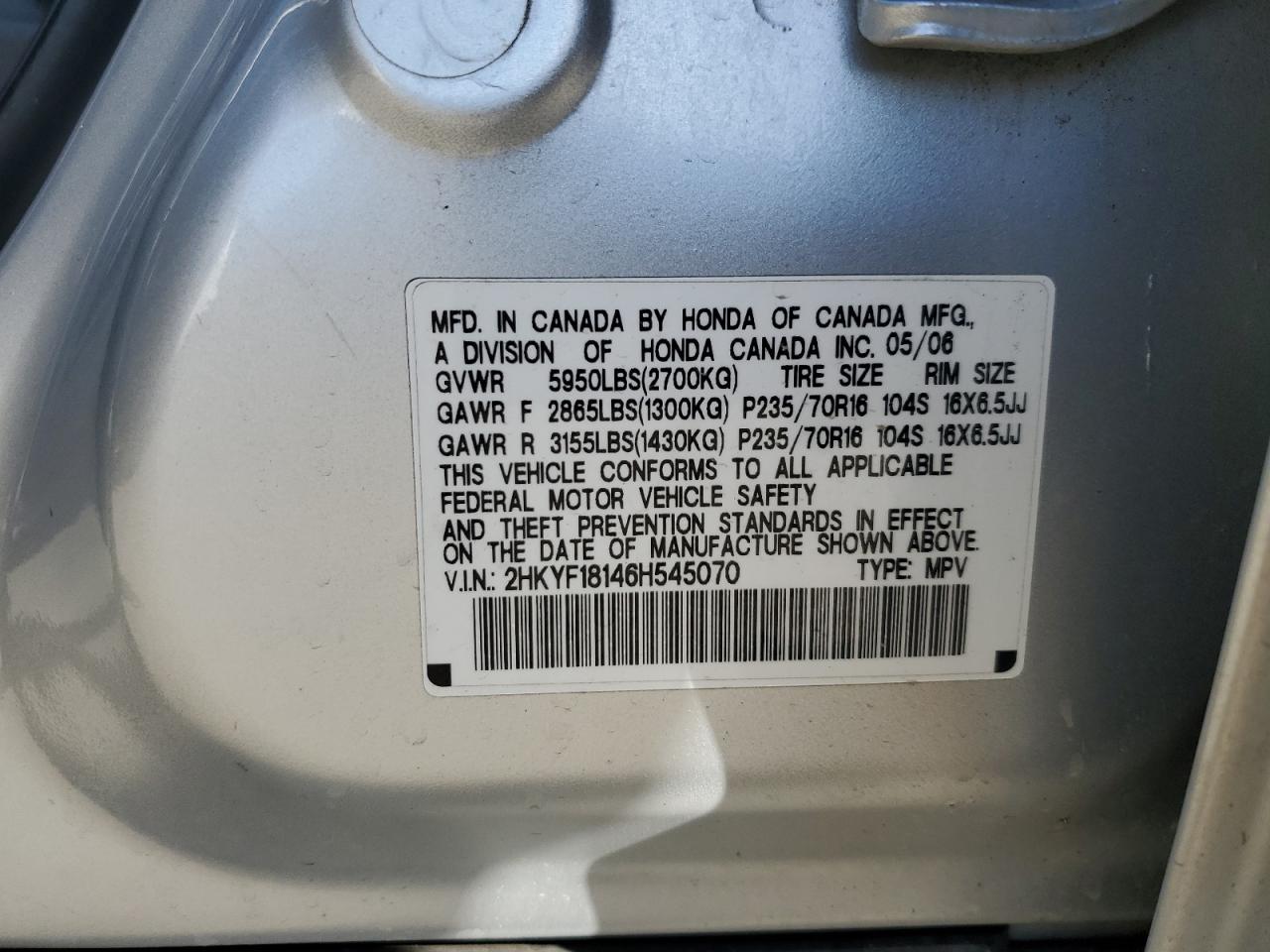 2006 HONDA PILOT