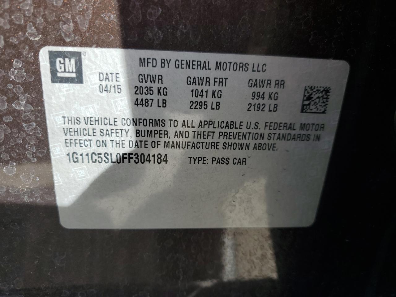2015 CHEVROLET MALIBU