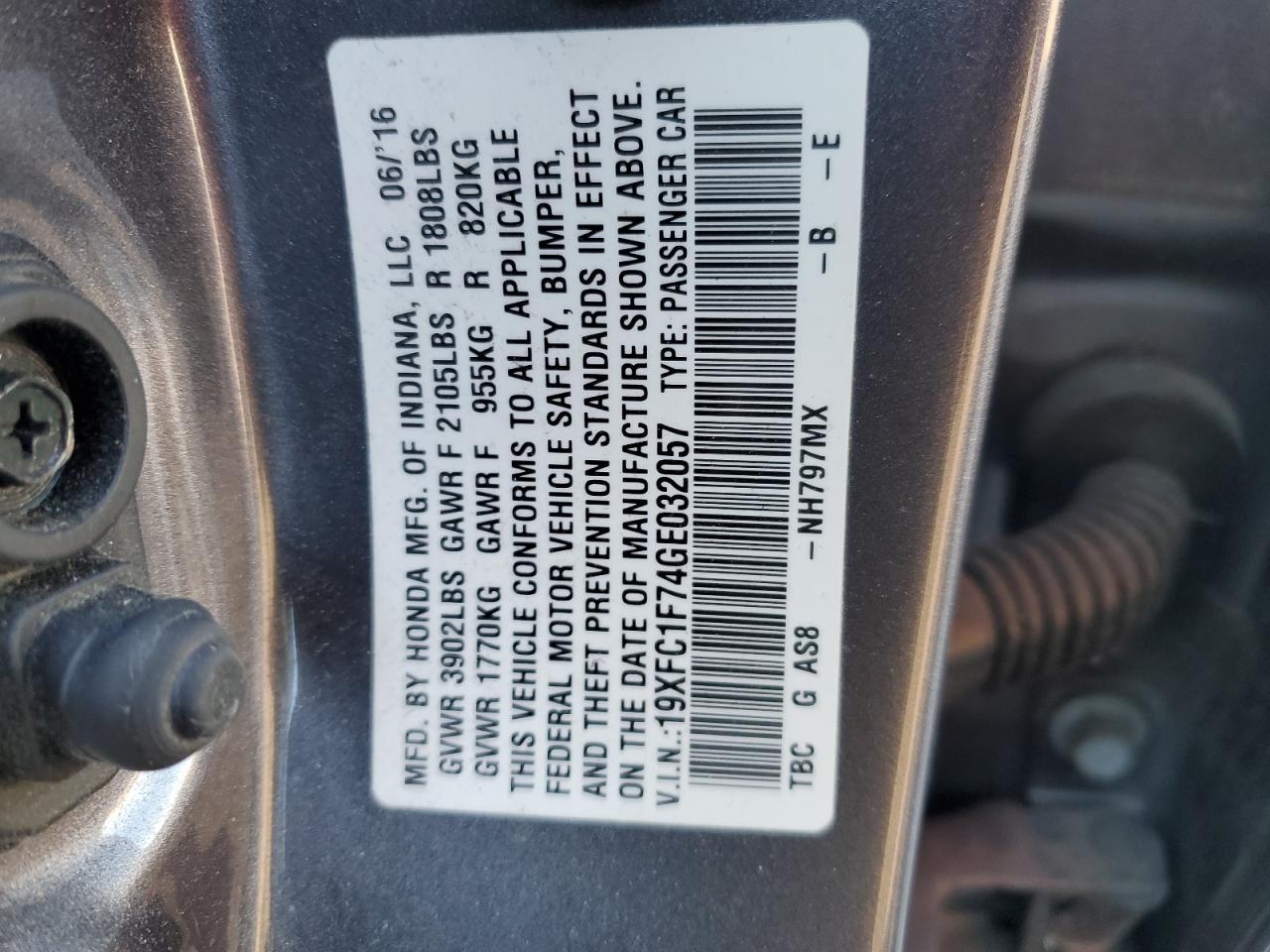 2016 HONDA CIVIC