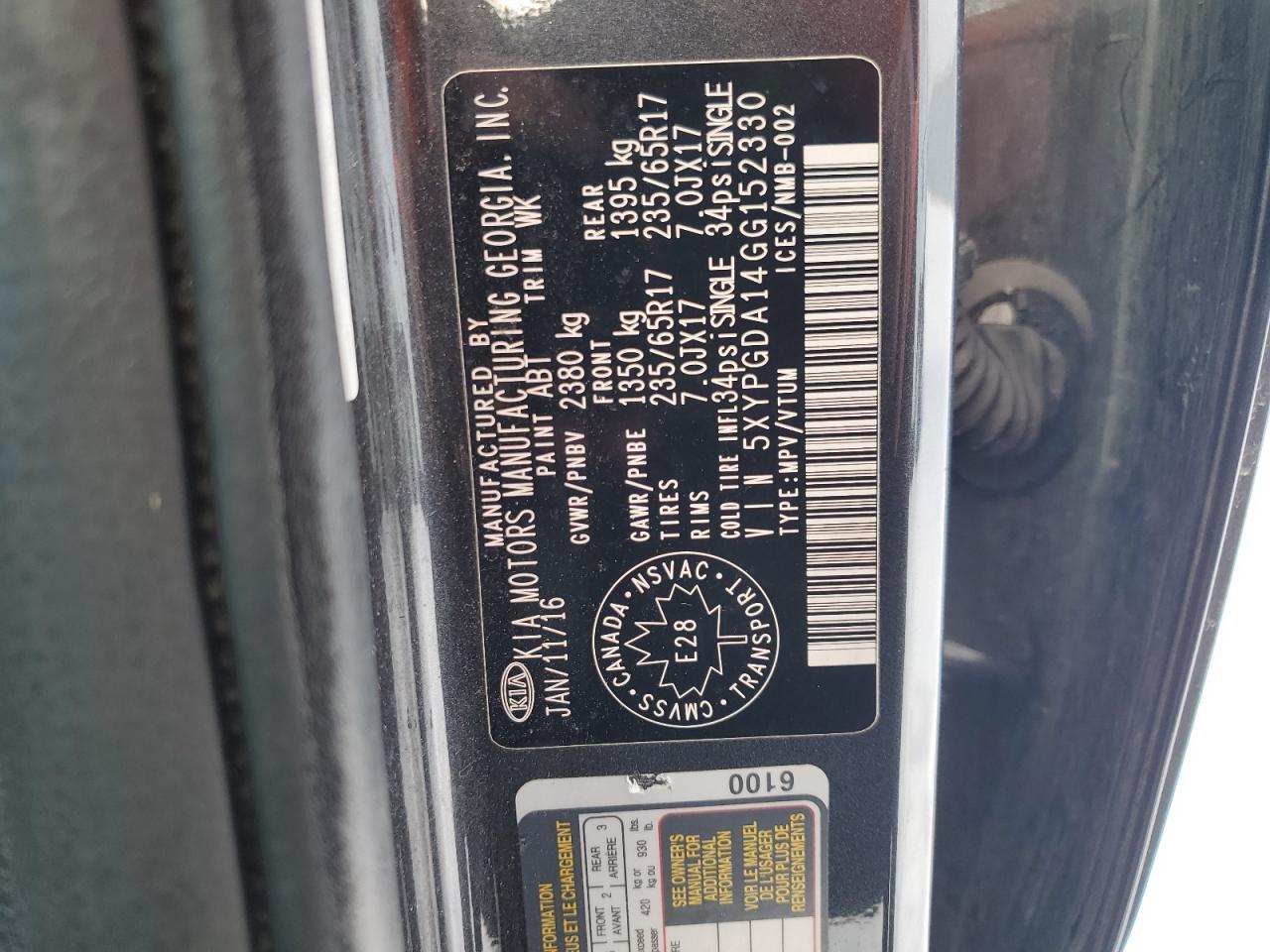 2016 KIA SORENTO
