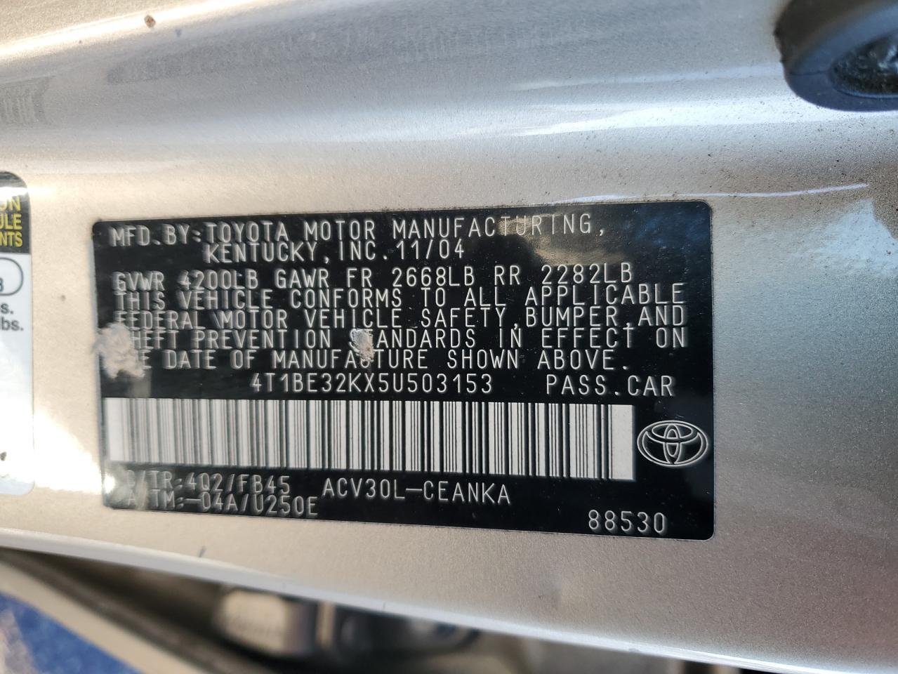 2005 TOYOTA CAMRY