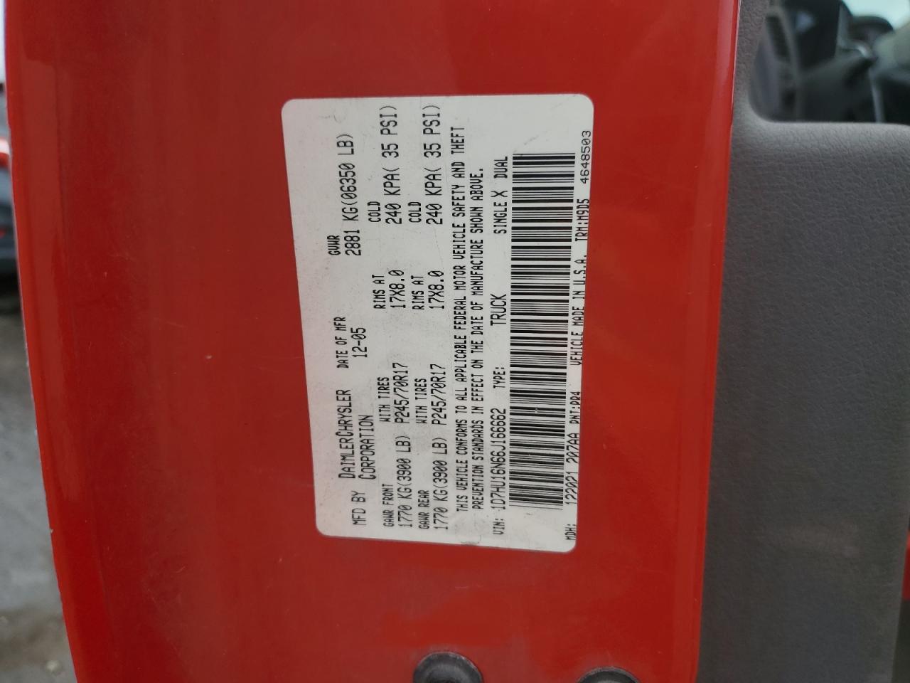 2006 DODGE RAM 1500