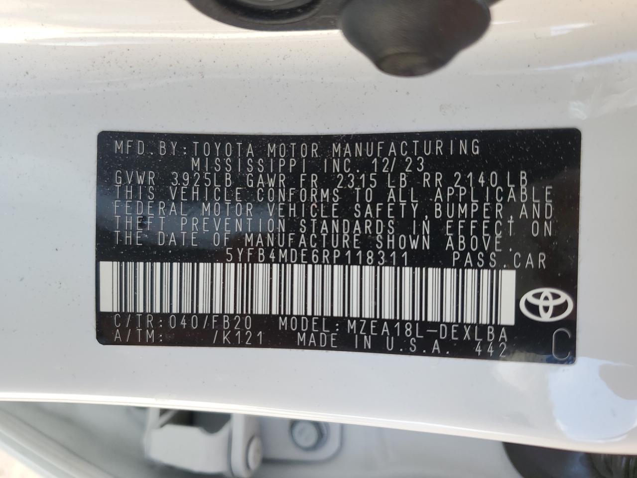 2024 TOYOTA COROLLA