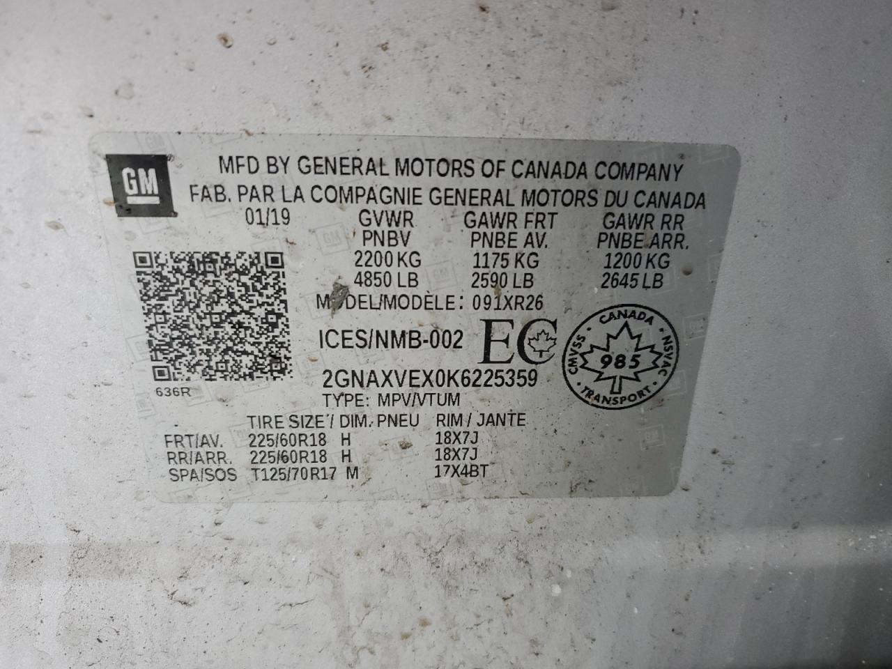 2019 CHEVROLET EQUINOX