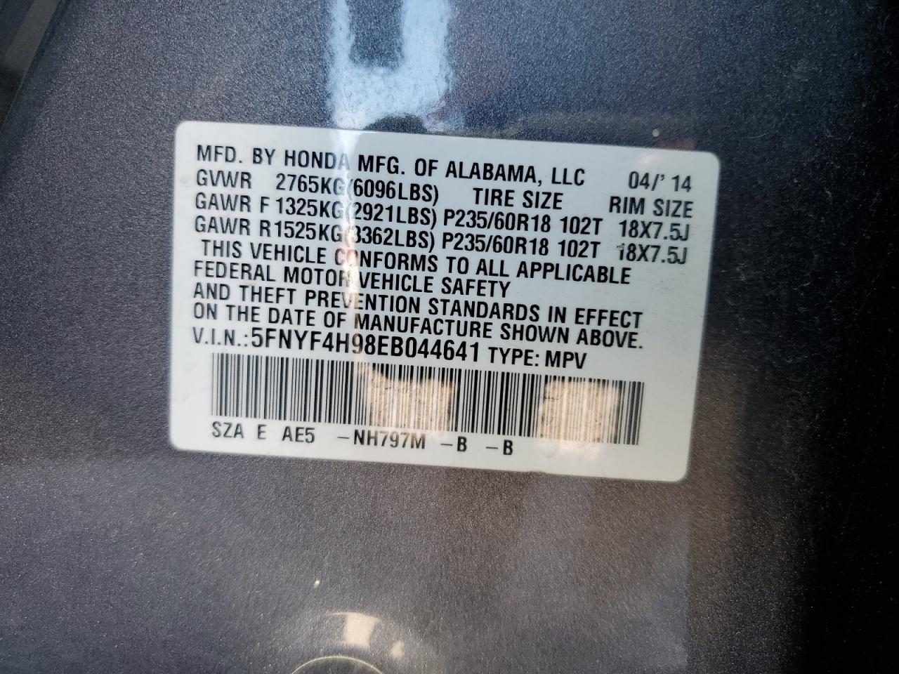 2014 HONDA PILOT