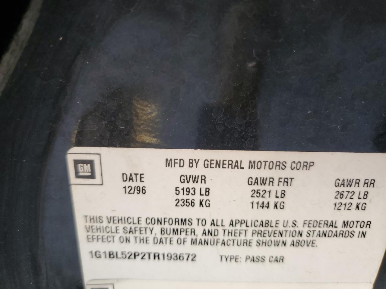 1996 CHEVROLET CAPRICE