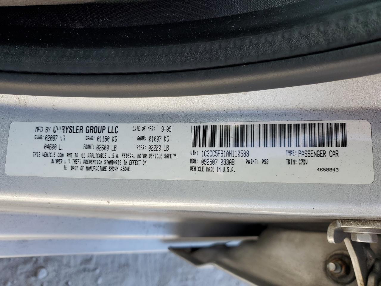 2010 CHRYSLER Sebring