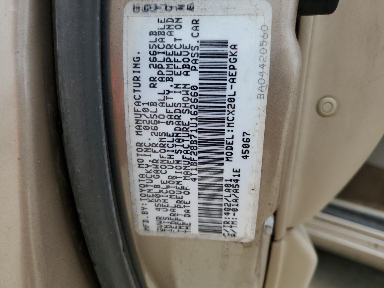 2001 TOYOTA Avalon