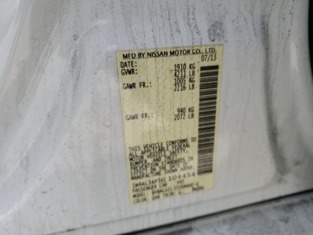 2014 NISSAN ALTIMA