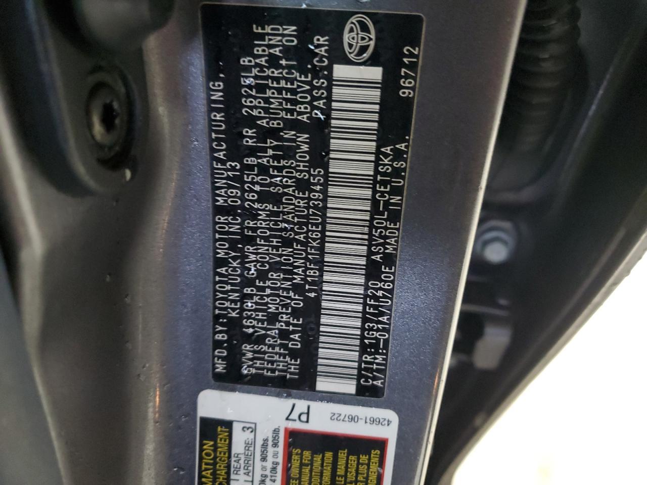 2014 TOYOTA CAMRY