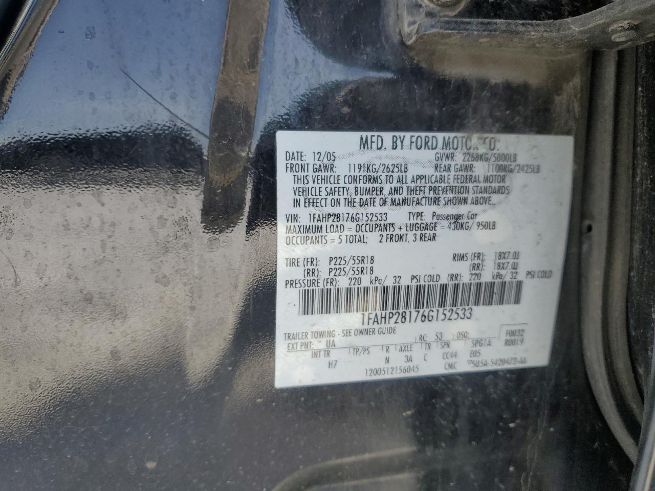 2006 FORD Five Hundred