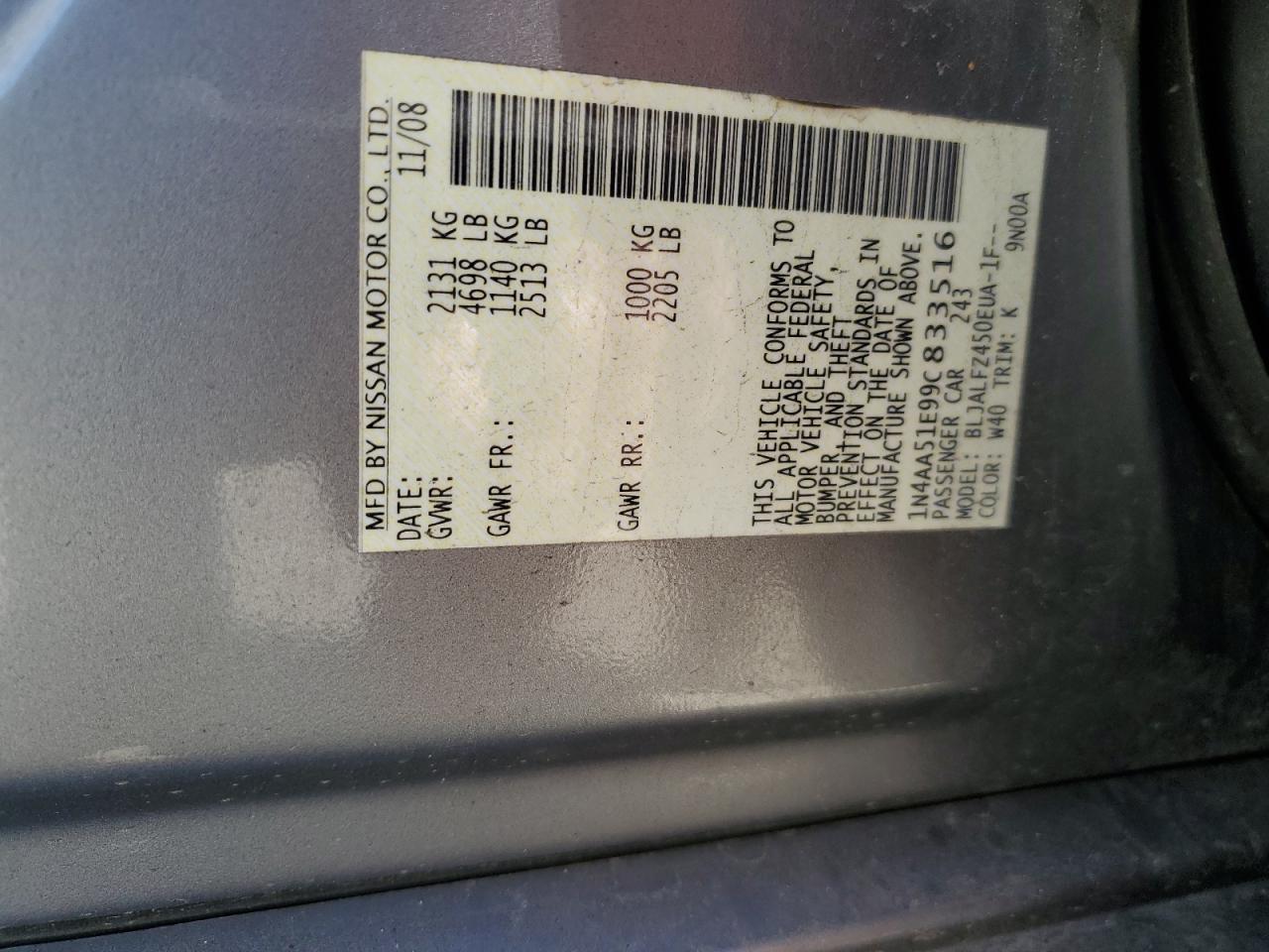 2009 NISSAN Maxima