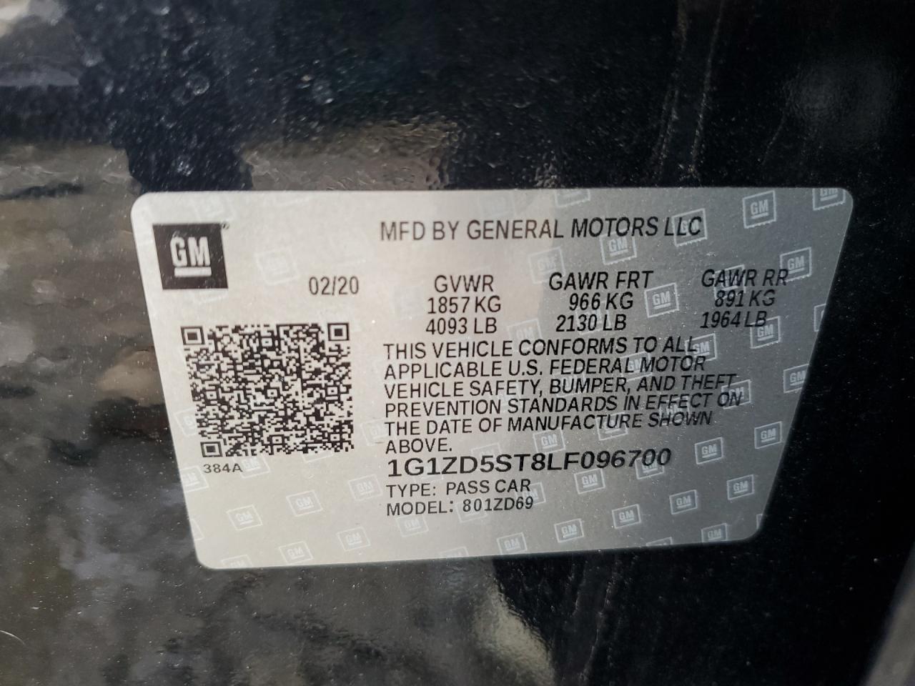 2020 CHEVROLET MALIBU