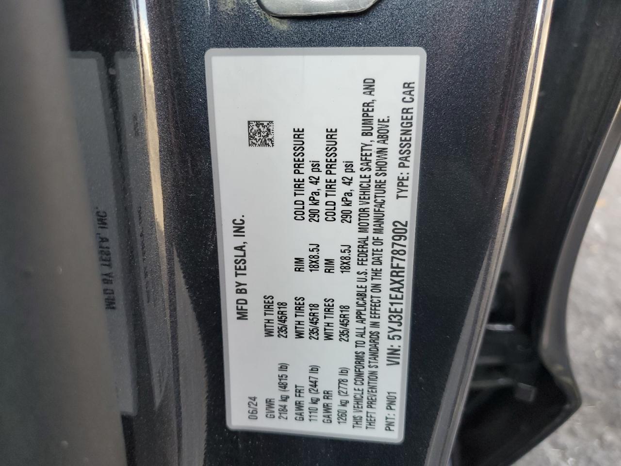 2024 TESLA MODEL 3