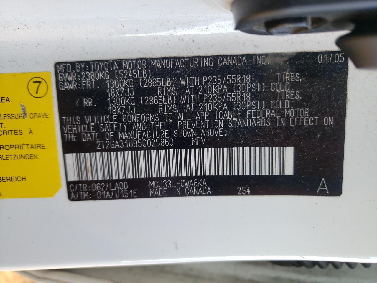 2005 LEXUS Rx 330