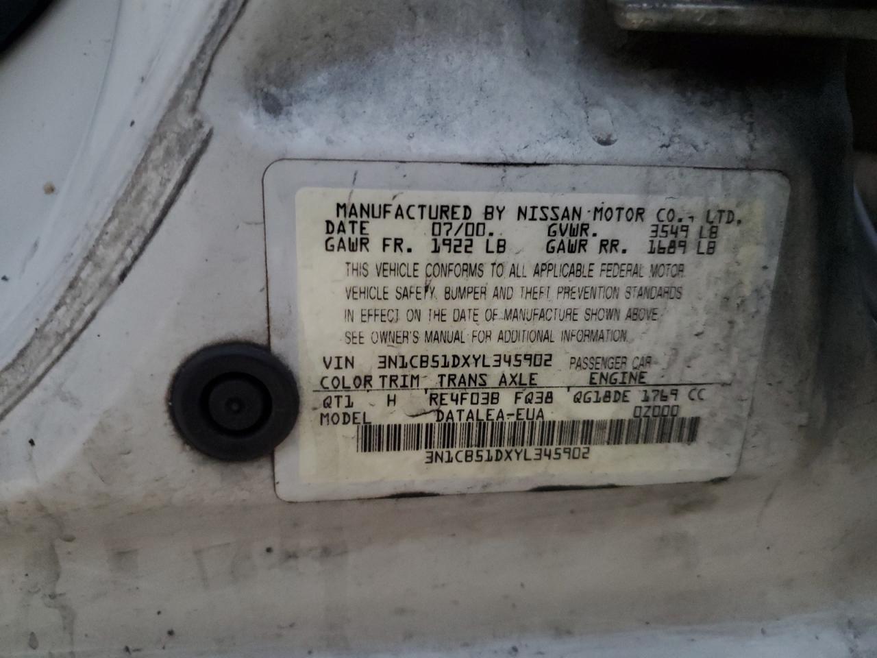 2000 NISSAN SENTRA