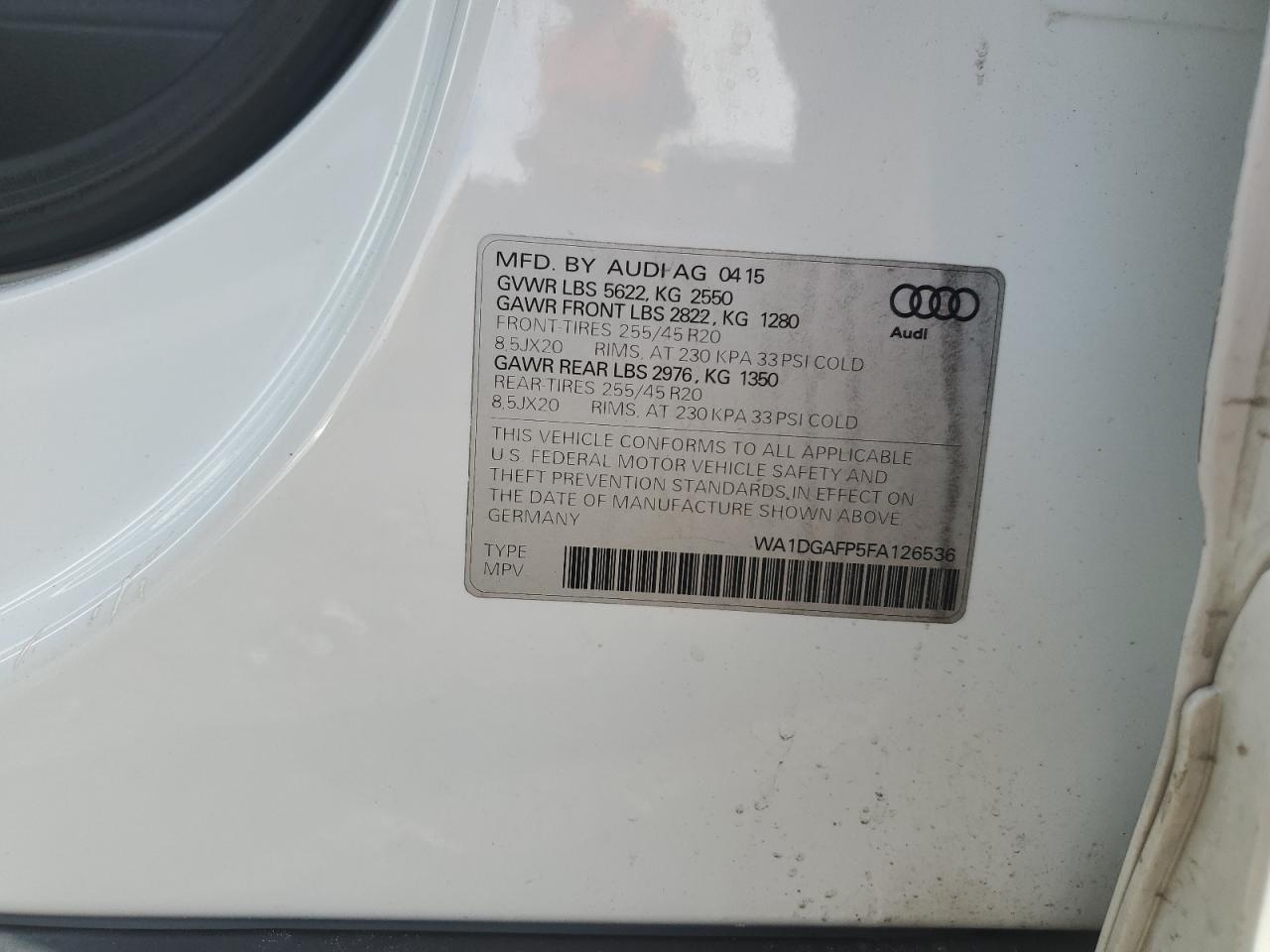 2015 AUDI Q5