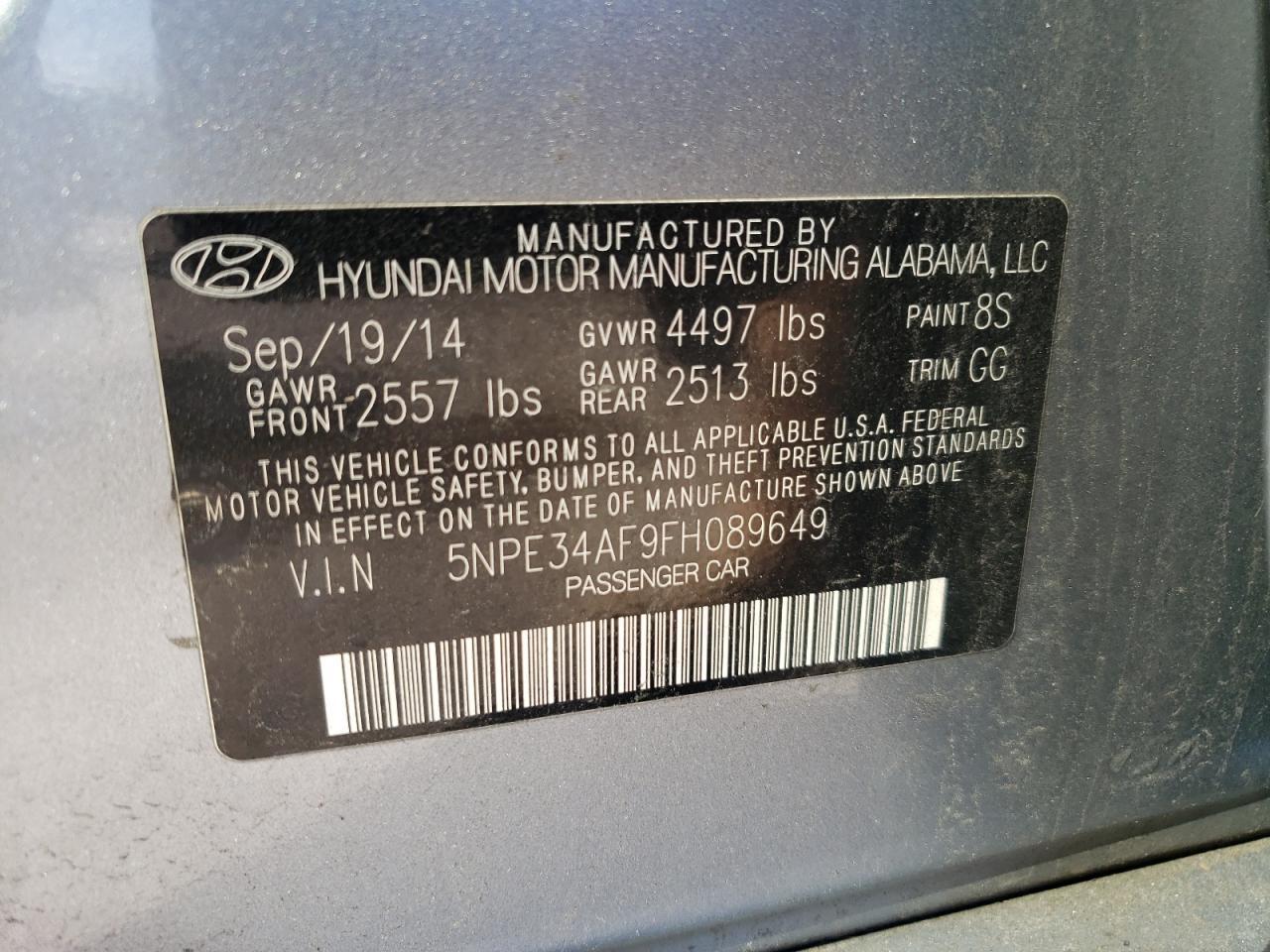 2015 HYUNDAI SONATA