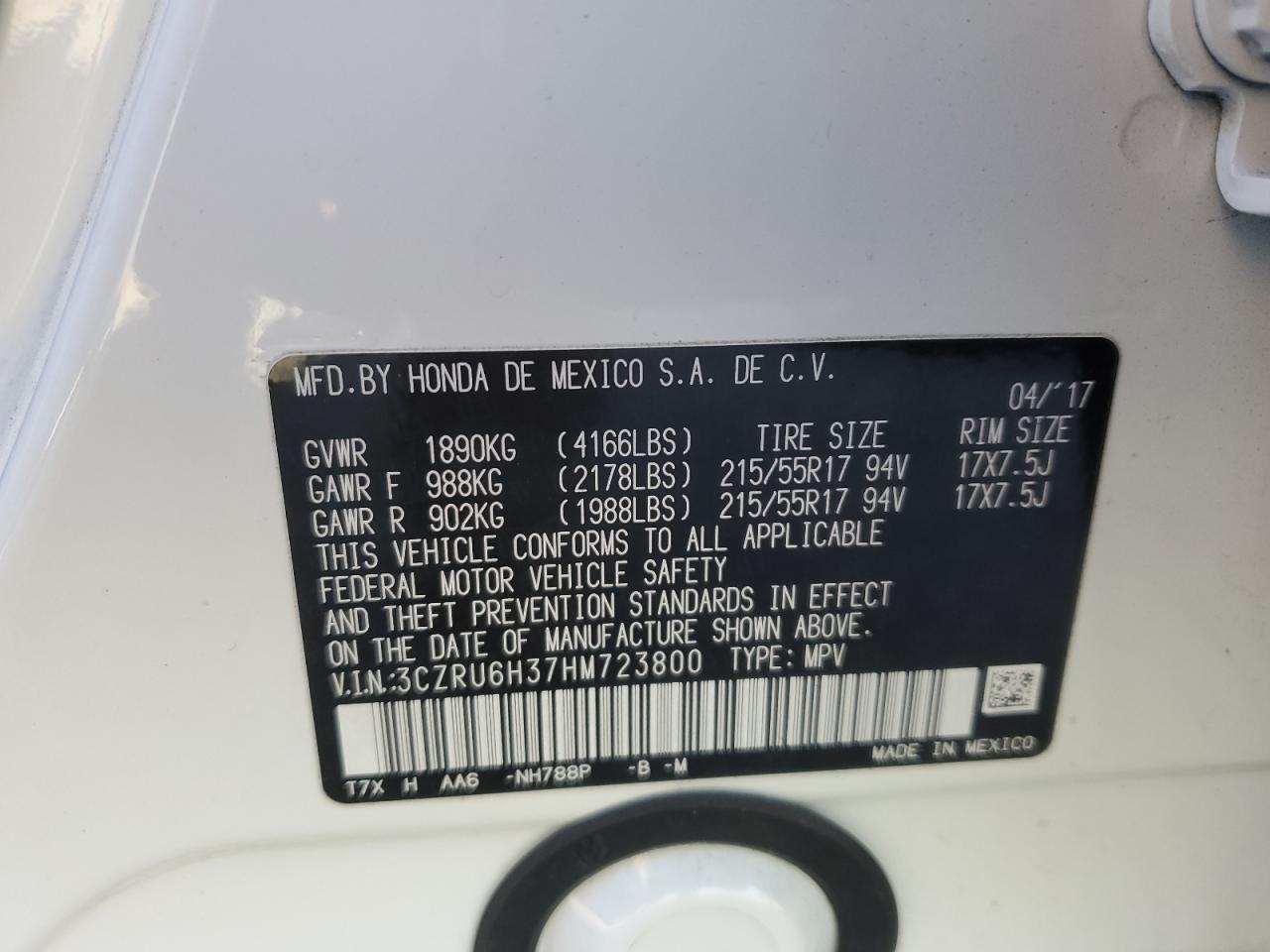 2017 HONDA HR-V