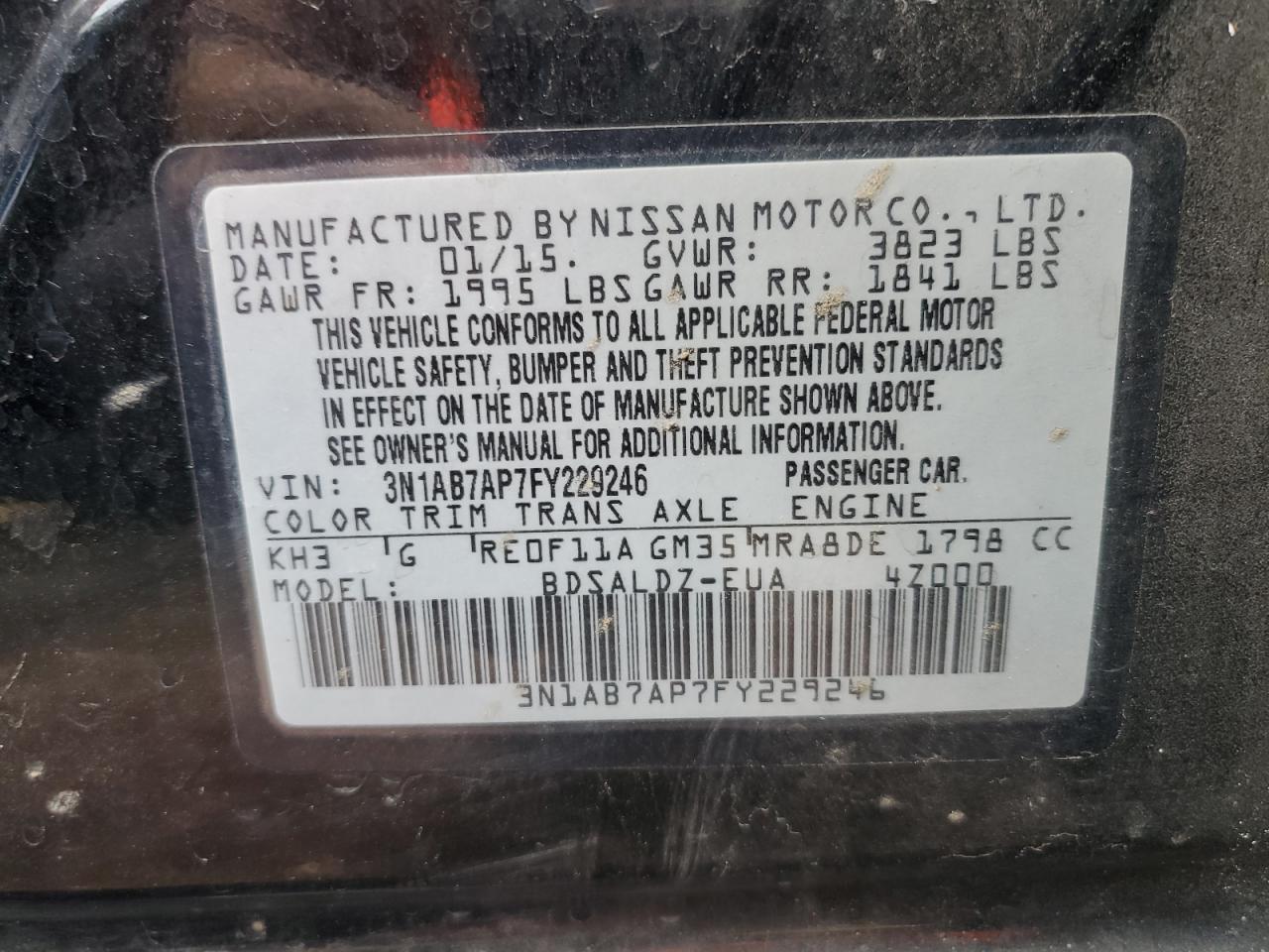 2015 NISSAN SENTRA
