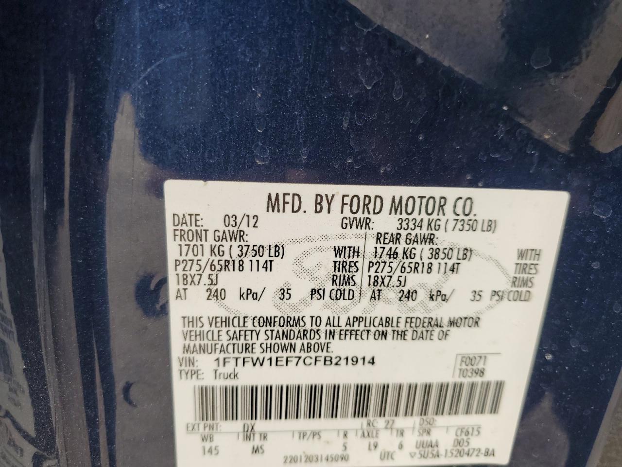 2012 FORD F-150