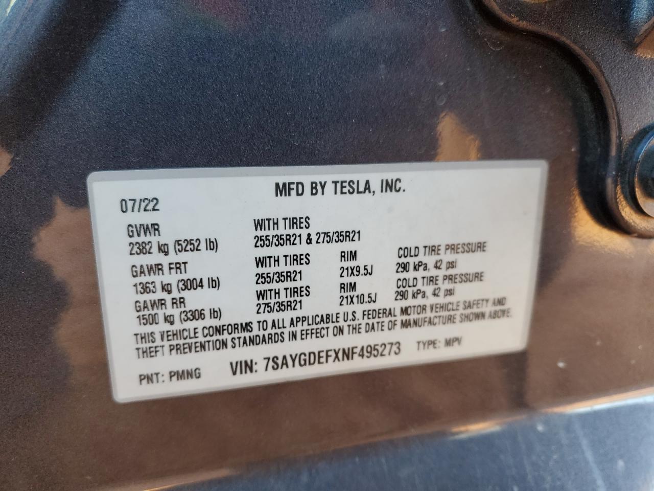 2022 TESLA MODEL Y