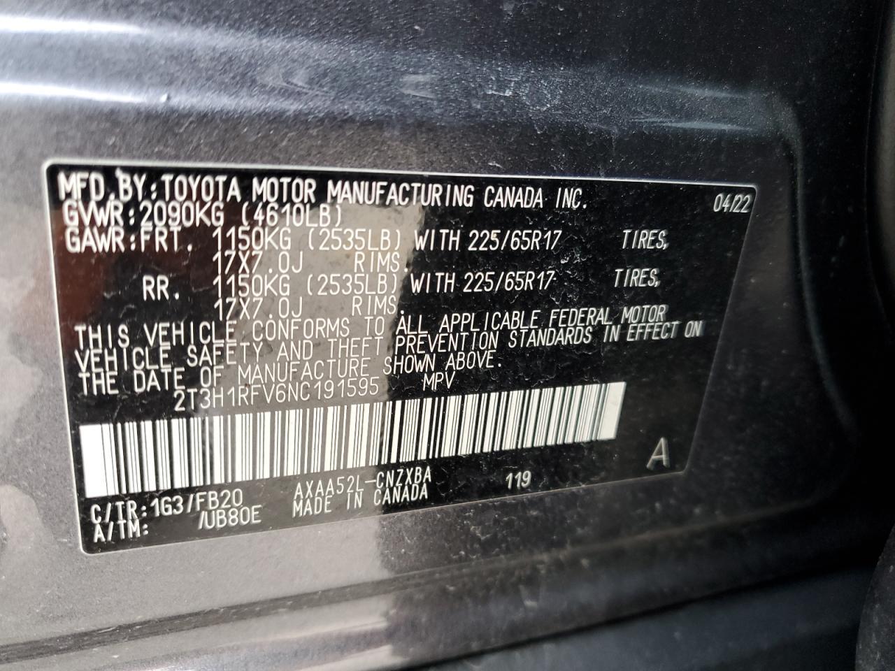 2022 TOYOTA RAV4