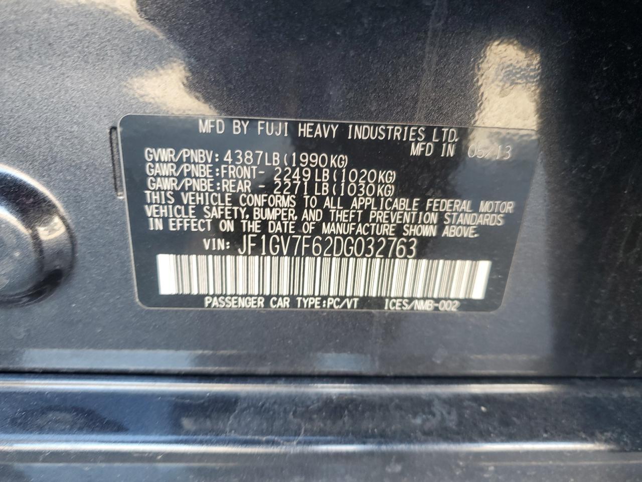 2013 SUBARU WRX