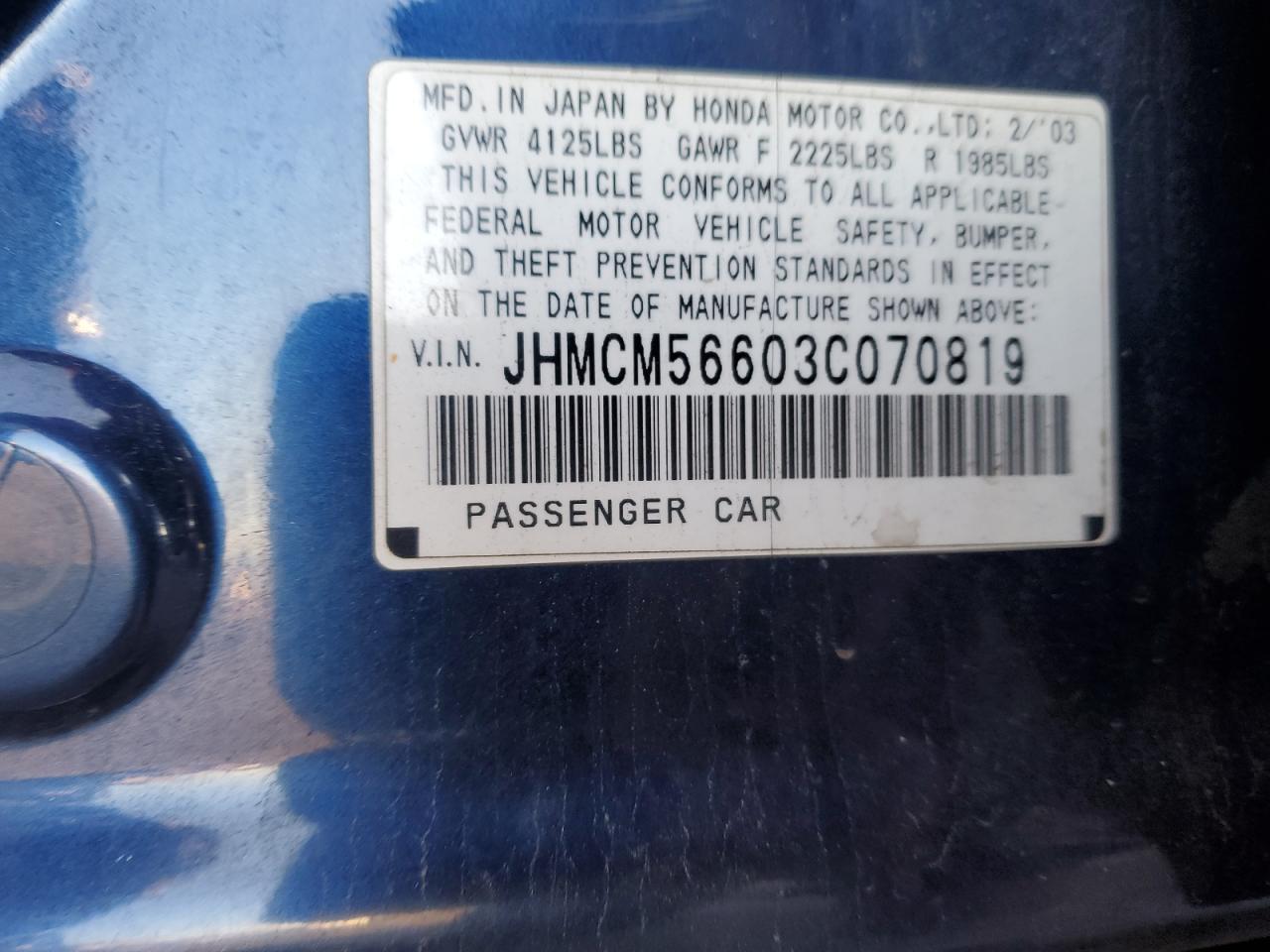 2003 HONDA ACCORD