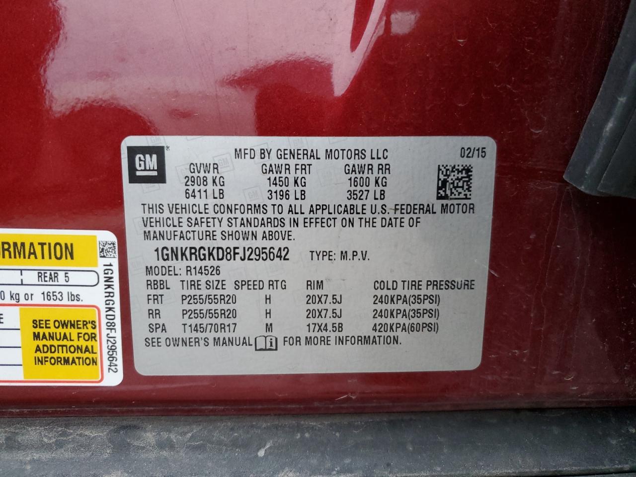 2015 CHEVROLET TRAVERSE