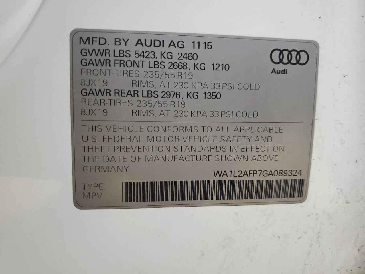 2016 AUDI Q5