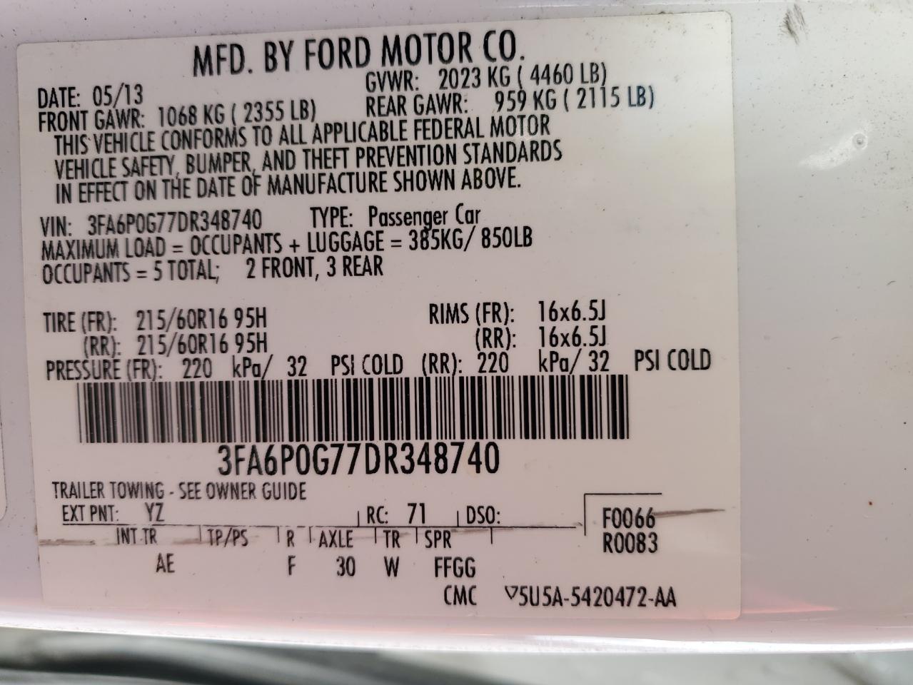 2013 FORD FUSION