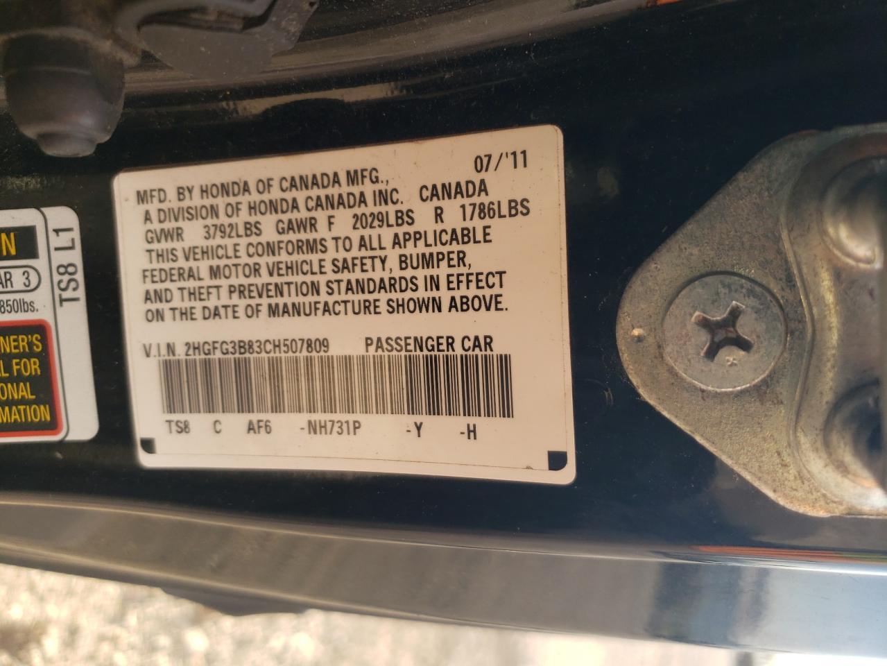 2012 HONDA CIVIC