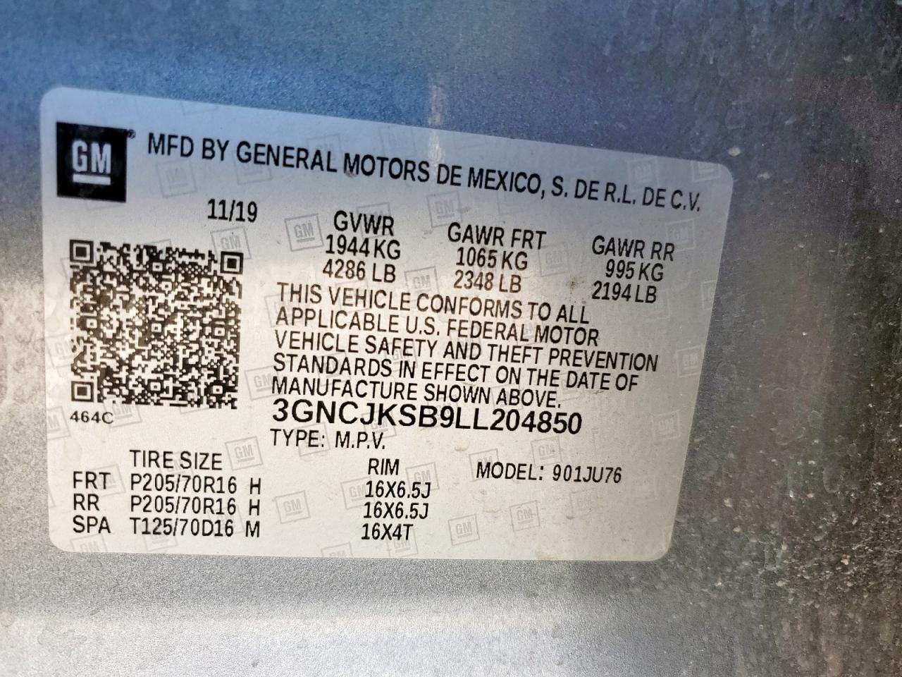 2020 CHEVROLET TRAX