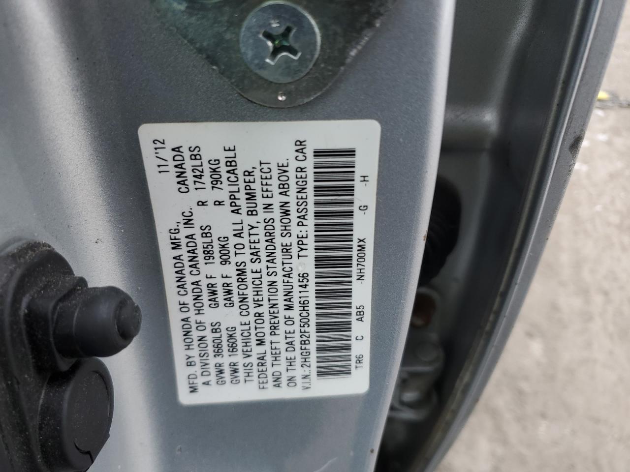 2012 HONDA CIVIC