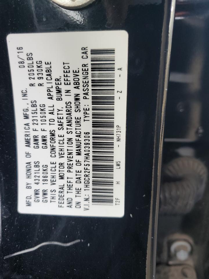 2017 HONDA ACCORD