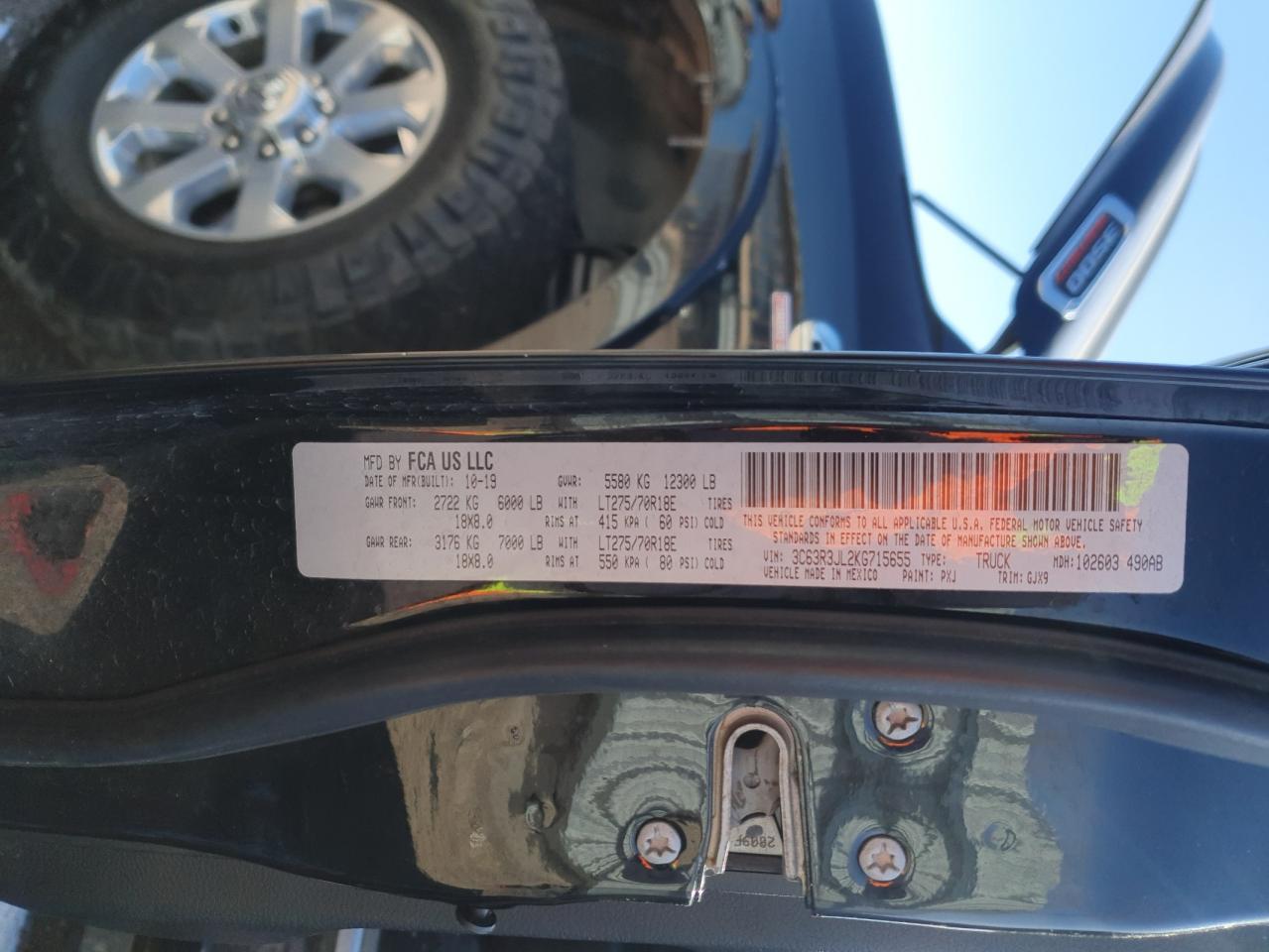 2019 RAM 3500