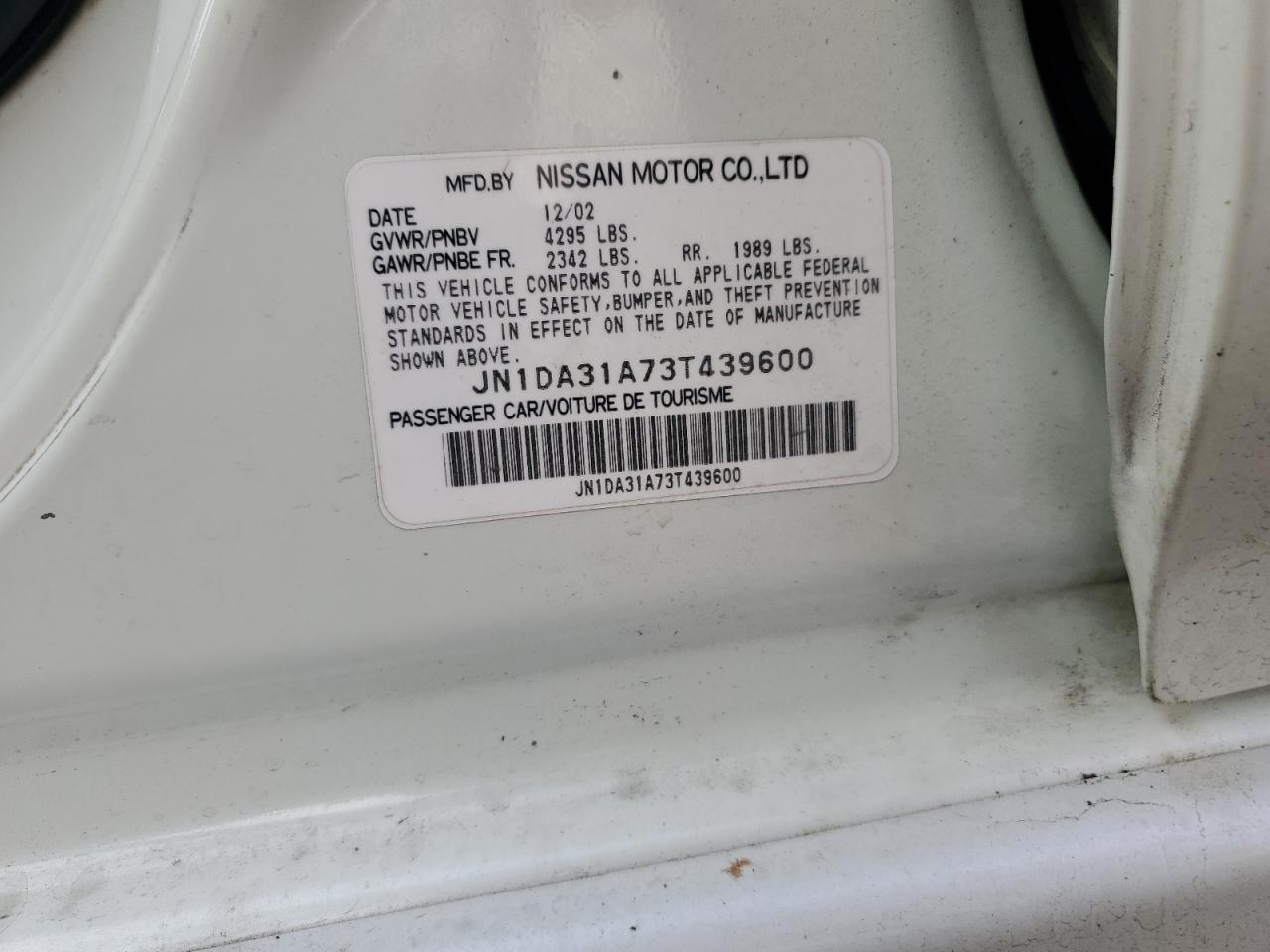2003 NISSAN Maxima