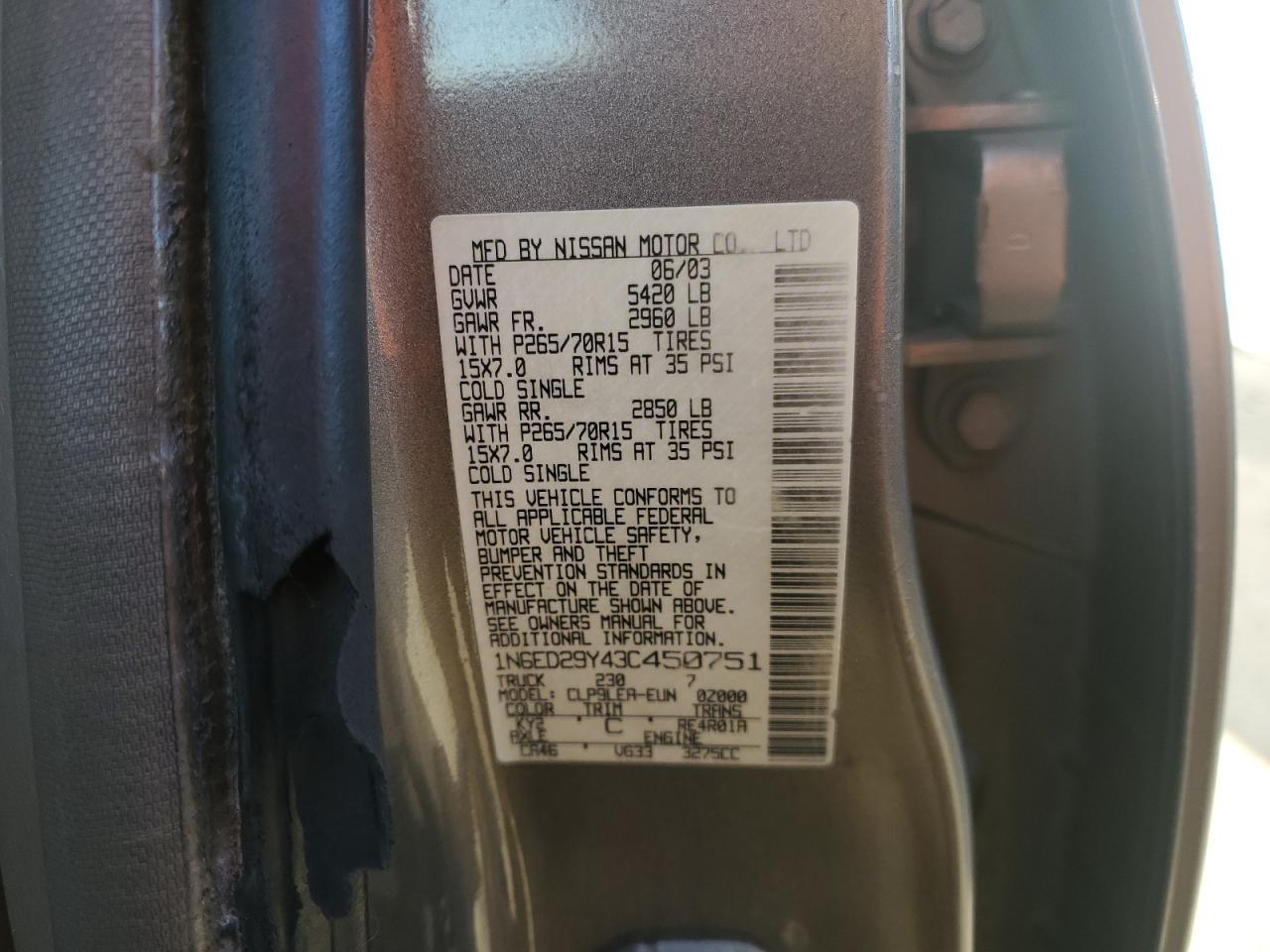2003 NISSAN Frontier