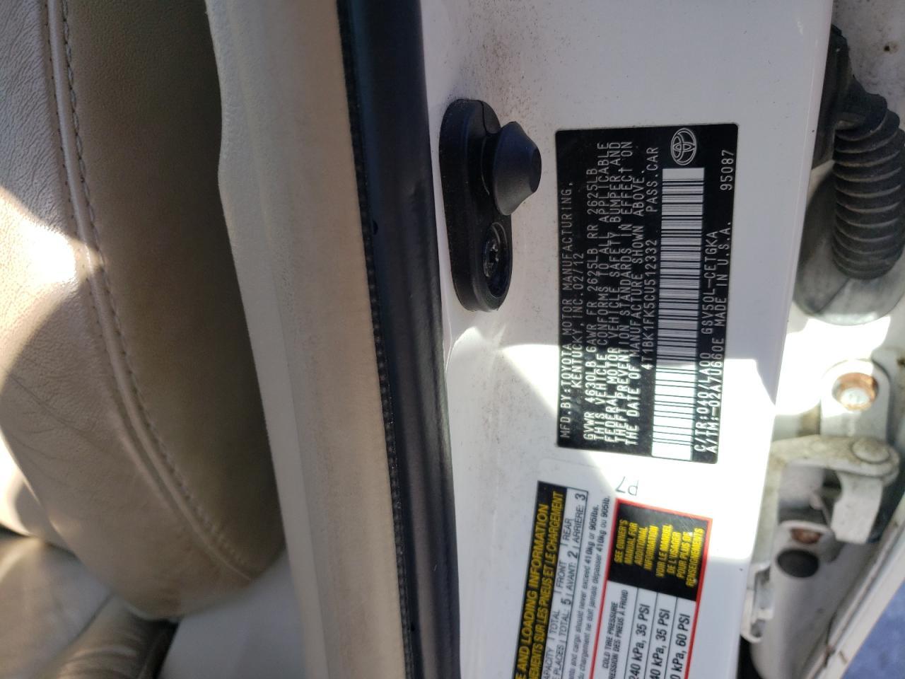 2012 TOYOTA CAMRY