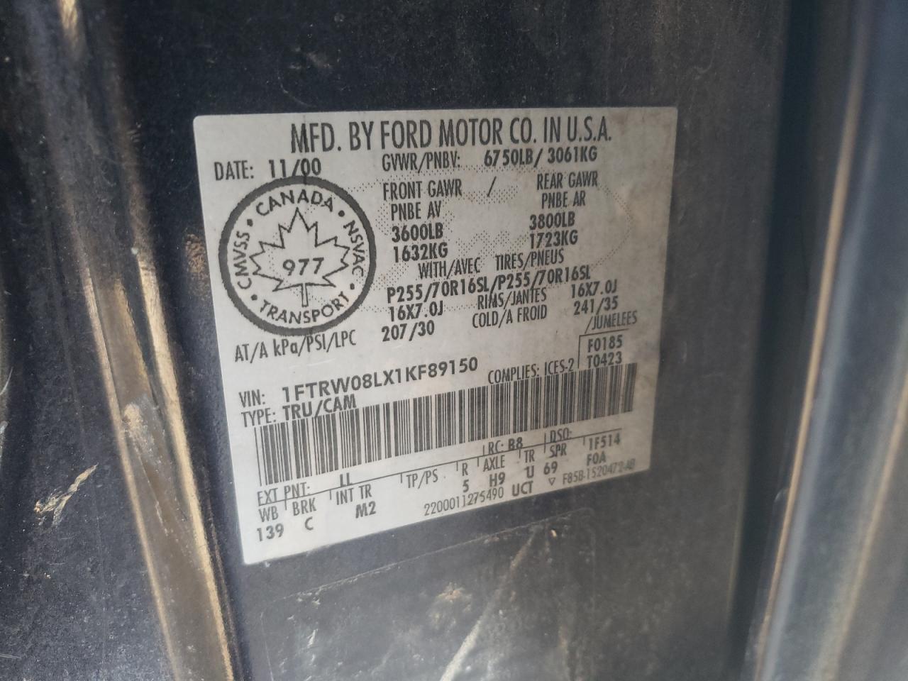 2001 FORD F-150