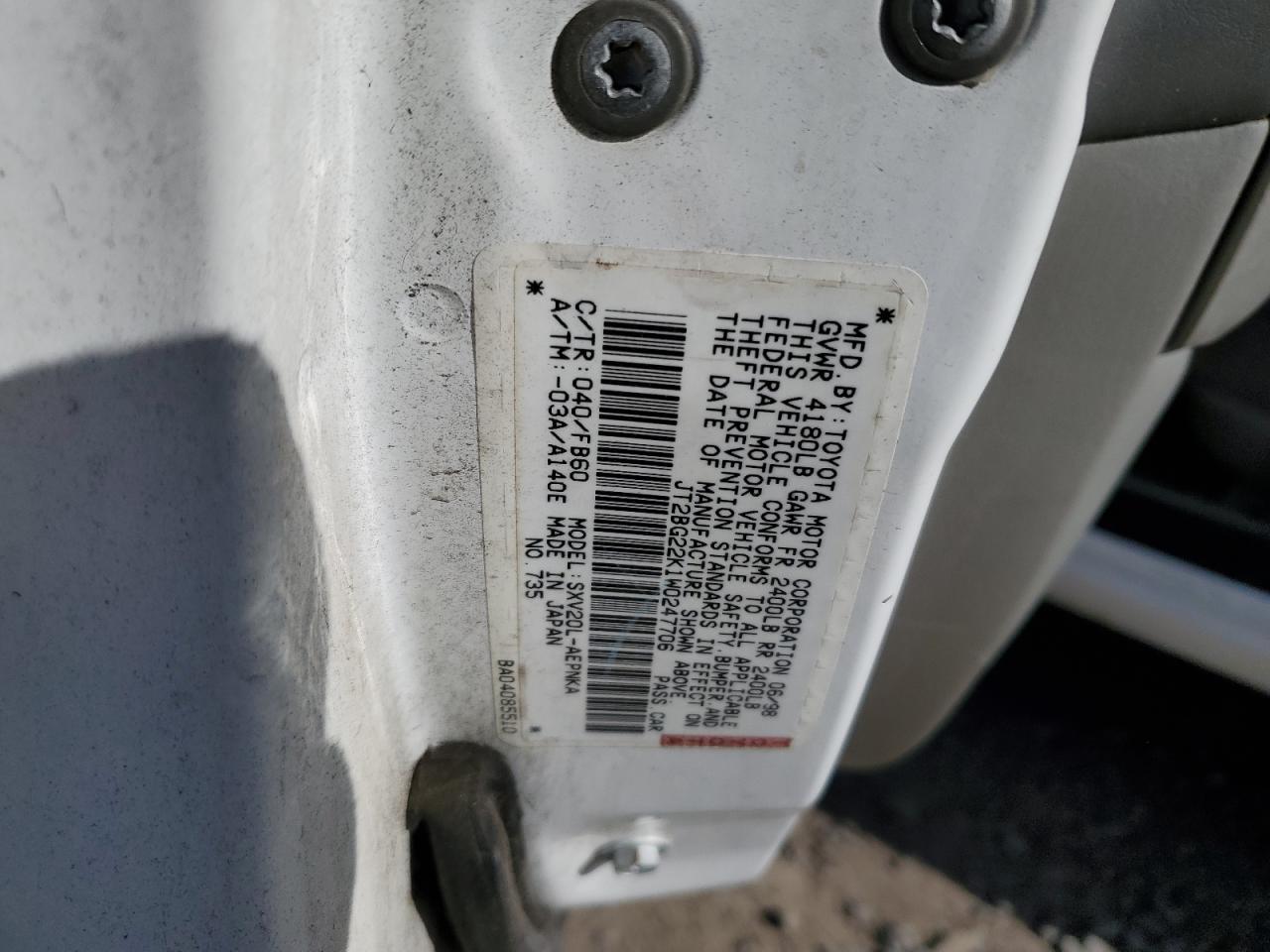 1998 TOYOTA CAMRY