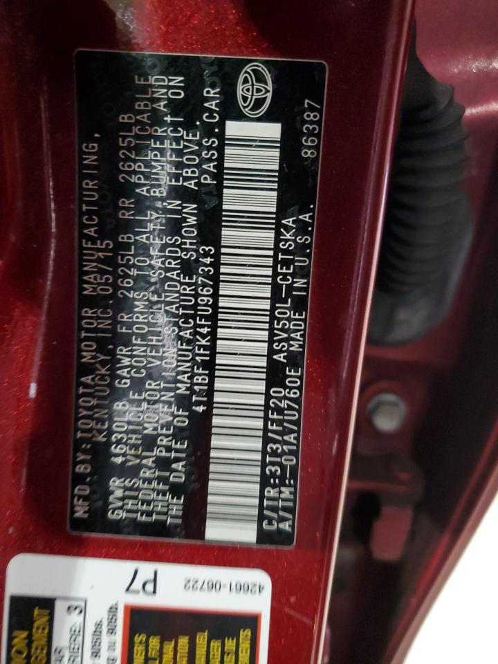 2015 TOYOTA CAMRY