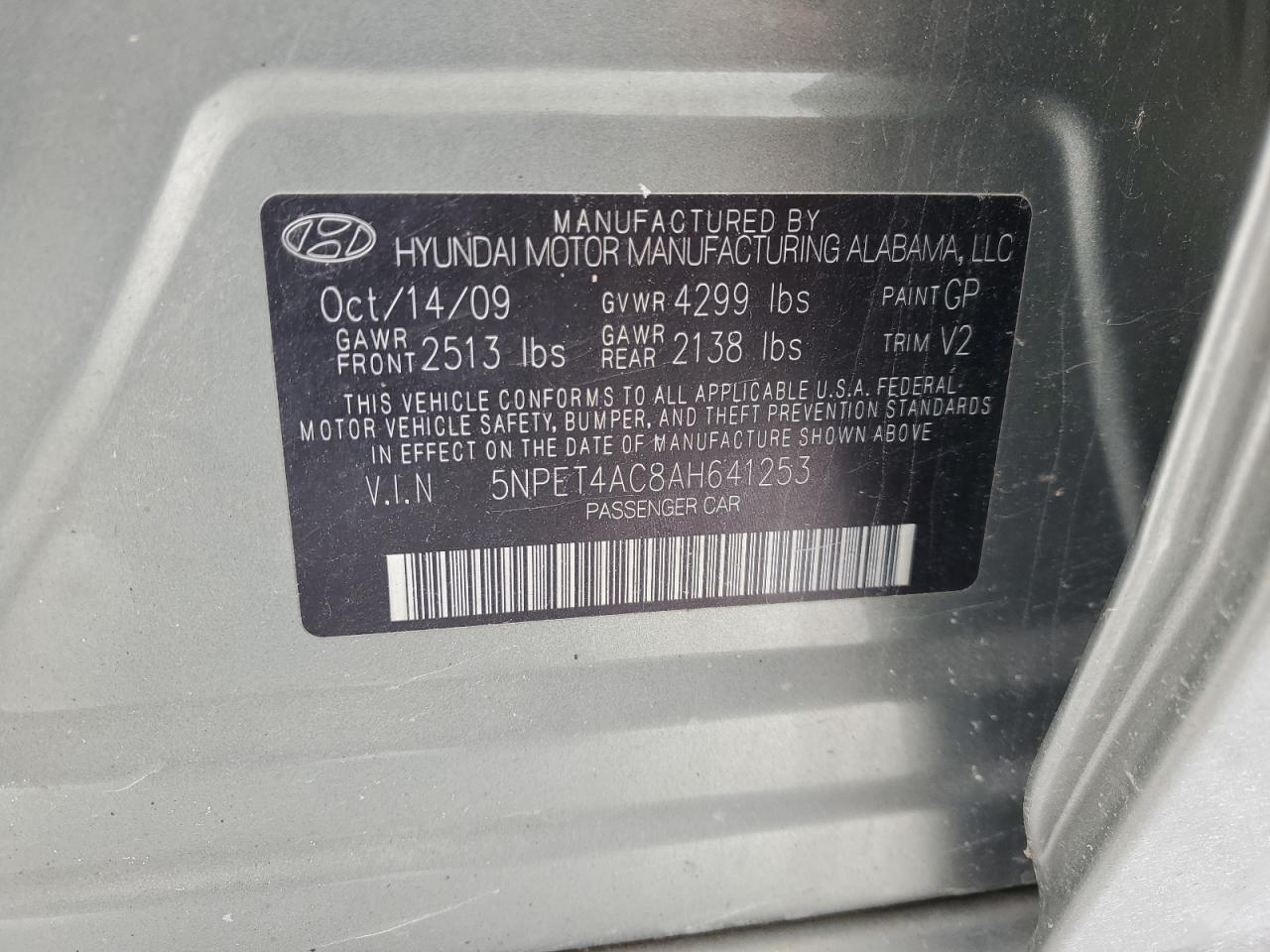 2010 HYUNDAI SONATA