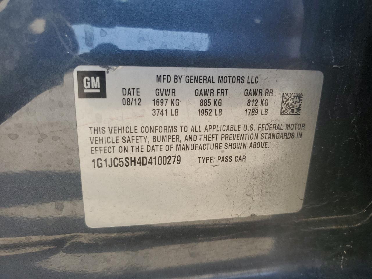 2013 CHEVROLET SONIC