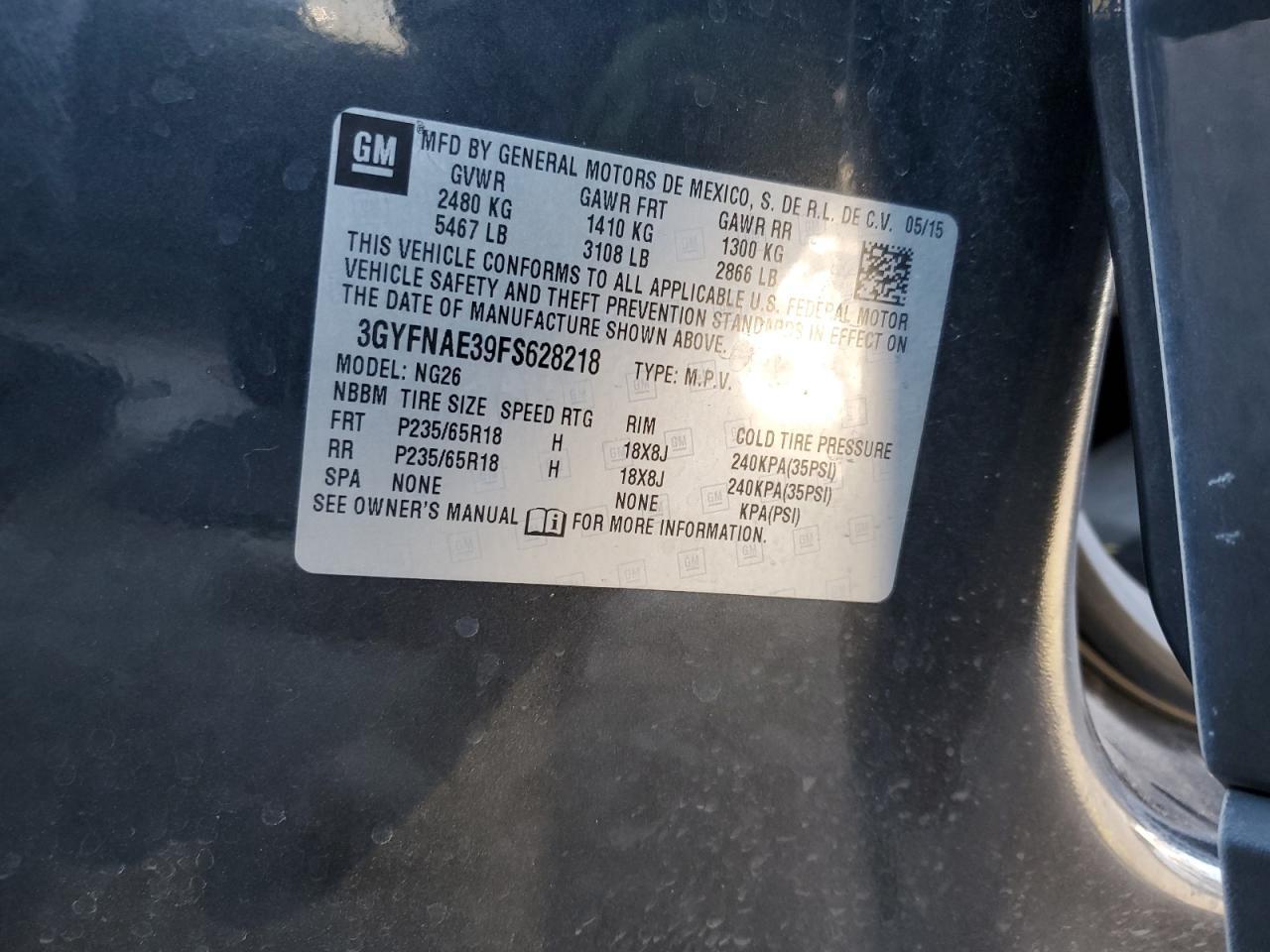 2015 CADILLAC SRX