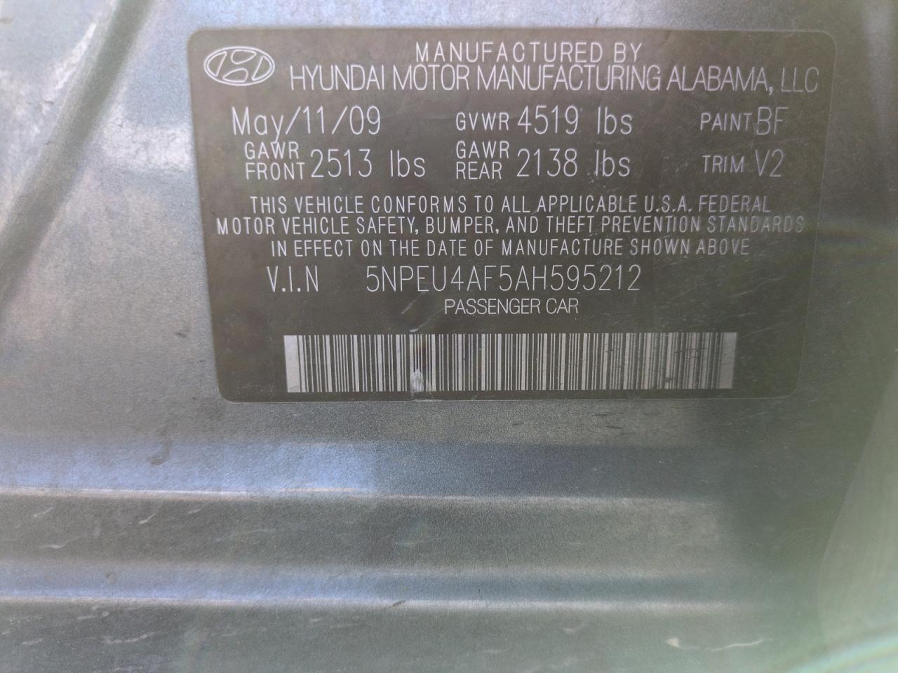 2010 HYUNDAI SONATA