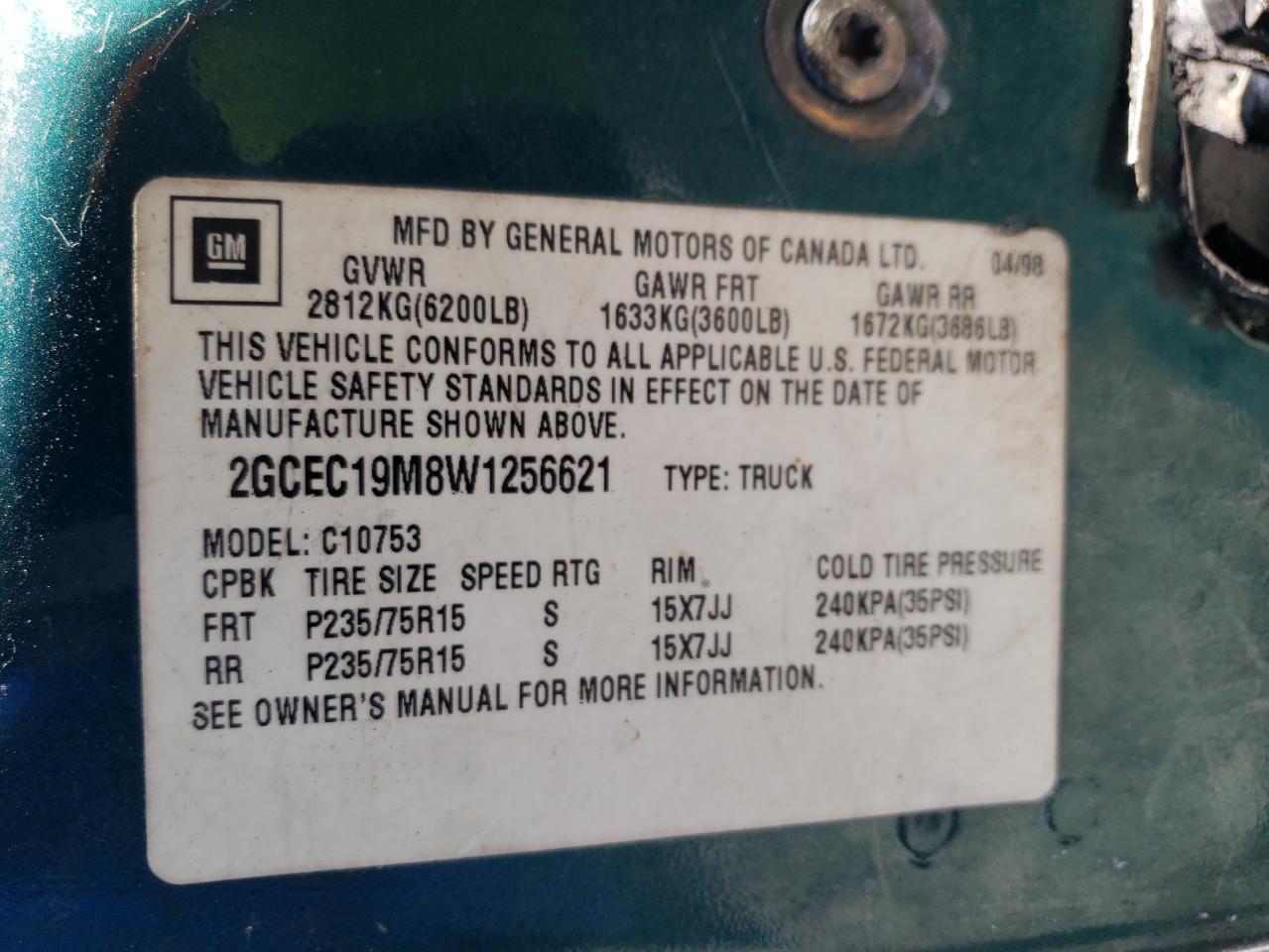 1998 CHEVROLET Gmt