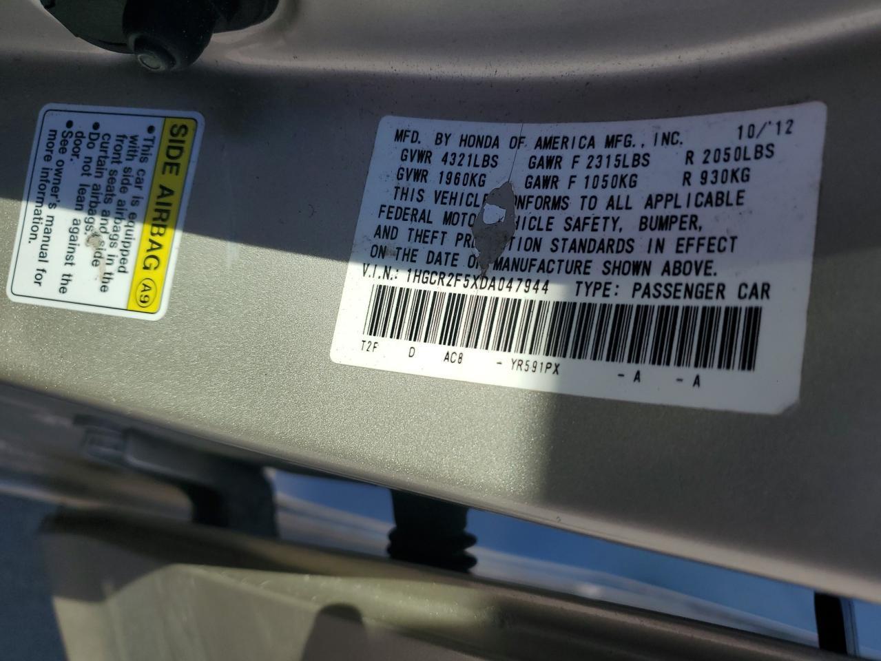 2013 HONDA ACCORD